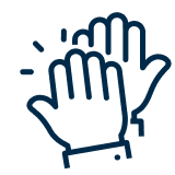 blue icon high five hands