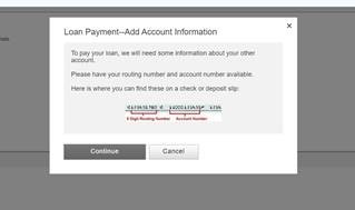 Loan Payment add account information